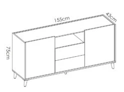 Buffet BICA - 2 Portes & 2 Tiroirs - Multicolores -Mobilia Boutique buffet 382177