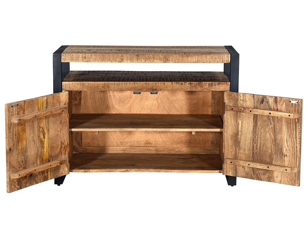 Buffet HARLEM - 2 Portes - Bois De Manguier & Métal 6 Buffet HARLEM - 2 Portes - Bois De Manguier & Métal – Image 4