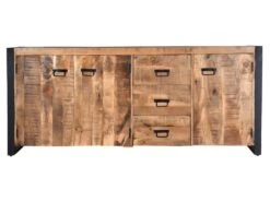 Buffet HARLEM - 3 Portes Et 3 Tiroirs - Bois De Manguier & Métal -Mobilia Boutique buffet 392807
