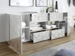 Buffet ERIS - 2 Portes & 4 Tiroirs - Blanc Laqué -Mobilia Boutique buffet 395767