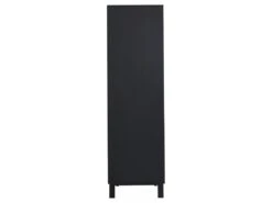 Buffet Haut Avec 4 Portes En MDF Et Métal - Coloris : Naturel Clair Et Noir - LOBNA 16 Buffet Haut Avec 4 Portes En MDF Et Métal - Coloris : Naturel Clair Et Noir - LOBNA -Mobilia Boutique buffet 4005101