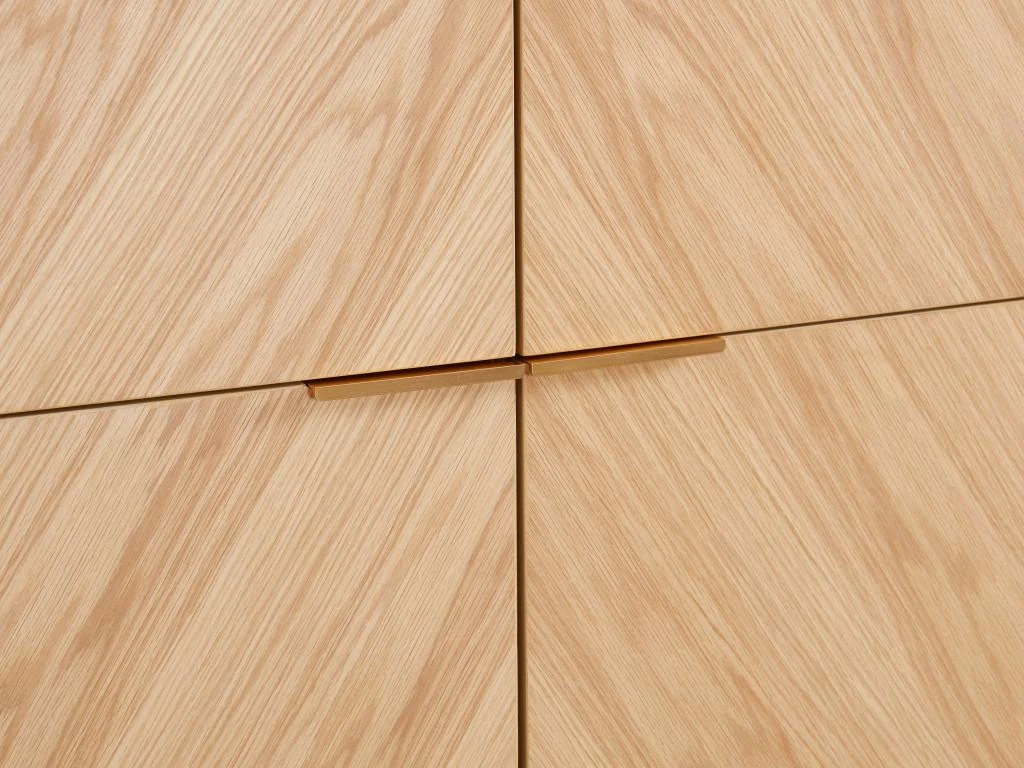 Buffet Haut Avec 4 Portes En MDF Et Métal - Coloris : Naturel Clair Et Noir - LOBNA 10 Buffet Haut Avec 4 Portes En MDF Et Métal - Coloris : Naturel Clair Et Noir - LOBNA – Image 8