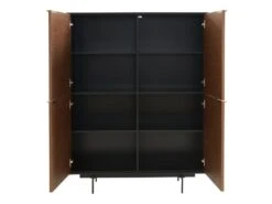 Buffet Haut Avec 4 Portes En MDF Et Métal - Coloris : Naturel Foncé Et Noir - LOBNA -Mobilia Boutique buffet 4005151