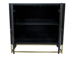 Buffet Art Déco PRISMIN - 2 Portes - Bois De Manguier Et Métal - Noir Et Doré -Mobilia Boutique buffet 406489