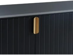 Buffet - 3 Portes - MDF Et Métal - Coloris : Noir Et Doré - LIKANA -Mobilia Boutique buffet 4157629