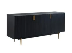 Buffet - 3 Portes - MDF Et Métal - Coloris : Noir Et Doré - LIKANA -Mobilia Boutique buffet 4157631