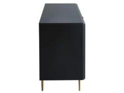 Buffet - 3 Portes - MDF Et Métal - Coloris : Noir Et Doré - LIKANA -Mobilia Boutique buffet 4157635