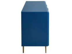 Buffet - 3 Portes - MDF Et Métal - Coloris : Bleu Et Doré - LIKANA -Mobilia Boutique buffet 4158213