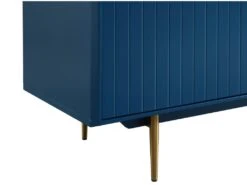 Buffet - 3 Portes - MDF Et Métal - Coloris : Bleu Et Doré - LIKANA -Mobilia Boutique buffet 4158215