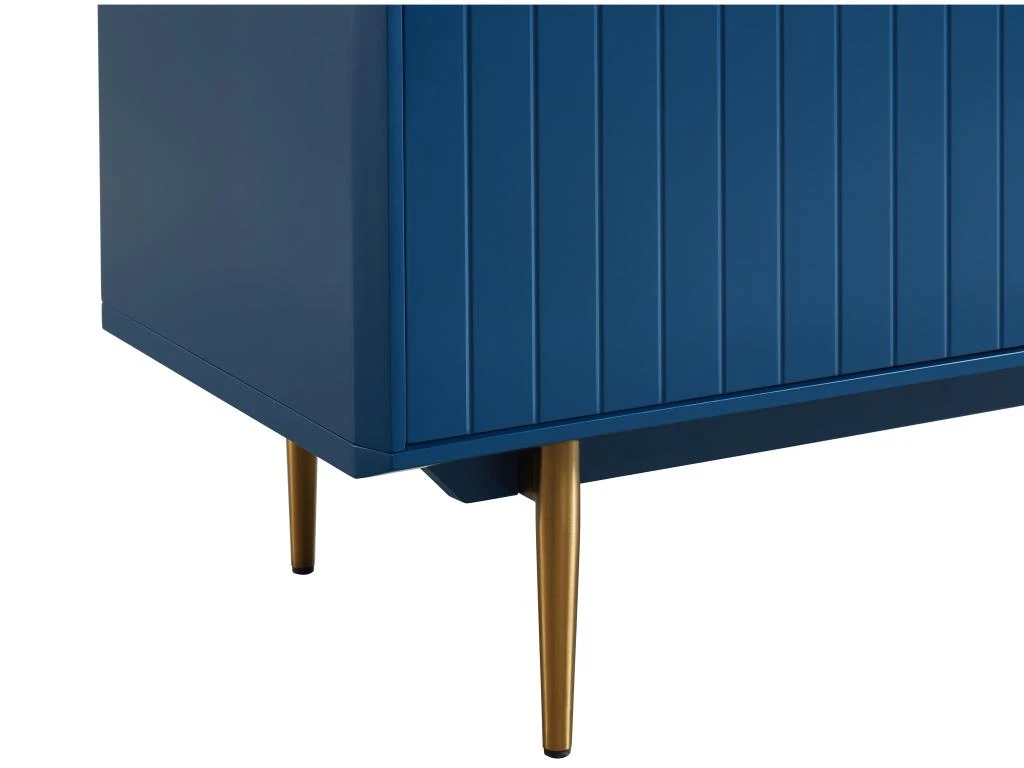 Buffet Haut - 2 Portes - MDF Et Métal - Coloris : Bleu Et Doré - LIKANA 11 Buffet Haut - 2 Portes - MDF Et Métal - Coloris : Bleu Et Doré - LIKANA – Image 9