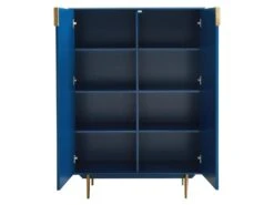 Buffet Haut - 2 Portes - MDF Et Métal - Coloris : Bleu Et Doré - LIKANA 17 Buffet Haut - 2 Portes - MDF Et Métal - Coloris : Bleu Et Doré - LIKANA -Mobilia Boutique buffet 4158237
