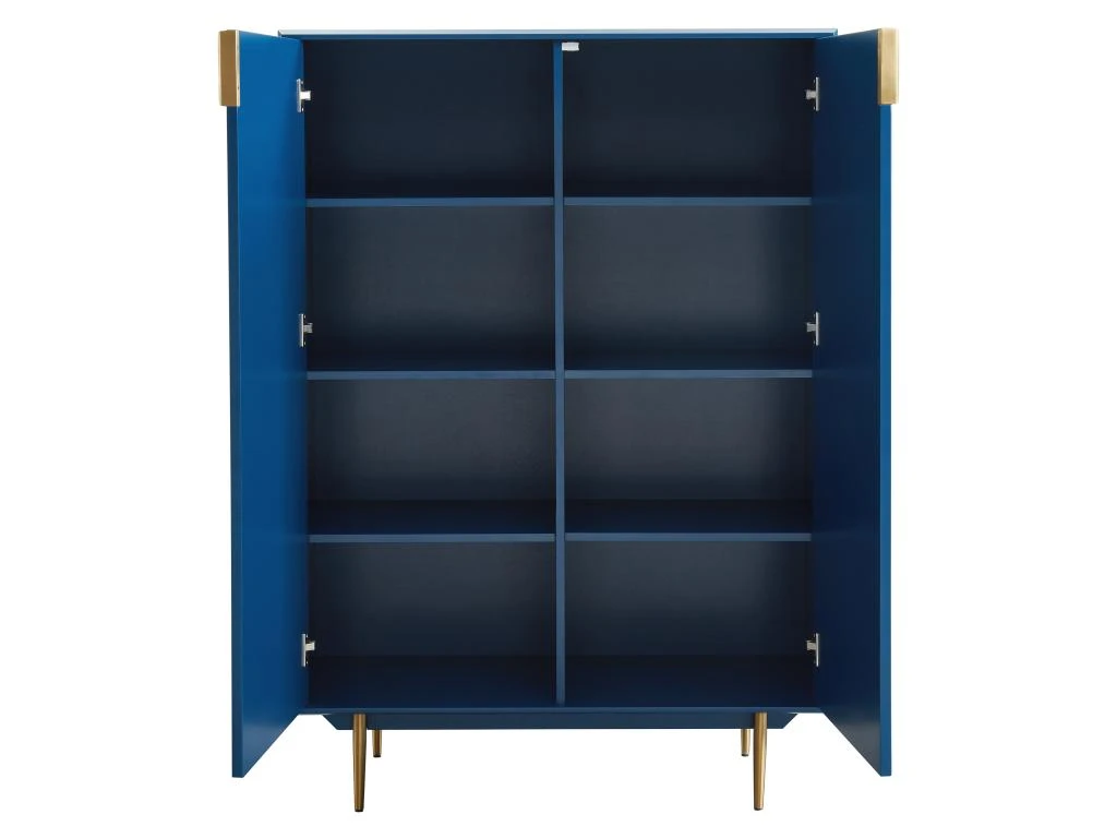 Buffet Haut - 2 Portes - MDF Et Métal - Coloris : Bleu Et Doré - LIKANA 9 Buffet Haut - 2 Portes - MDF Et Métal - Coloris : Bleu Et Doré - LIKANA – Image 7