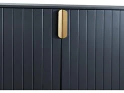 Buffet Haut - 2 Portes - MDF Et Métal - Coloris : Noir Et Doré - LIKANA -Mobilia Boutique buffet 4158539