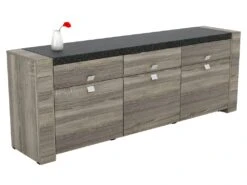 Buffet METEORITE - 3 Portes & 3 Tiroirs - MDF Plateau Effet Granite -Mobilia Boutique buffet 423461