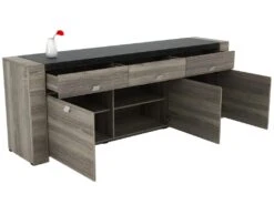 Buffet METEORITE - 3 Portes & 3 Tiroirs - MDF Plateau Effet Granite -Mobilia Boutique buffet 423463