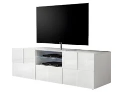 Ensemble Meuble TV + Buffet - Blanc Laqué - Séjour Lumineux CALISTO -Mobilia Boutique buffet 432251