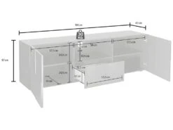 Ensemble Meuble TV + Buffet - Blanc Laqué - Séjour Lumineux CALISTO -Mobilia Boutique buffet 432255