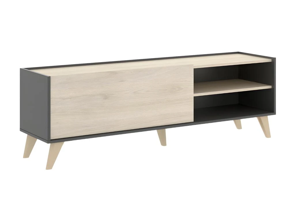 Ensemble Table Basse + Meuble TV + Buffet - Anthracite Et Chêne - Séjour Scandinave KOLYMA 8 Ensemble Table Basse + Meuble TV + Buffet - Anthracite Et Chêne - Séjour Scandinave KOLYMA – Image 6