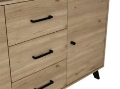 Buffet PORTLAND - 3 Tiroirs Et 3 Portes - Coloris : Chêne Et Noir -Mobilia Boutique buffet 432423