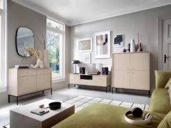 Buffet Haut - 4 Portes - Beige - BOGDAN -Mobilia Boutique buffet 4444909