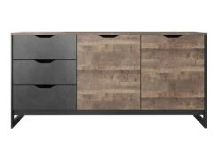 Buffet LAONILE - 2 Portes Et 3 Tiroirs - Noyer Et Anthracite -Mobilia Boutique buffet 476029