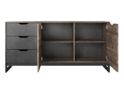 Buffet LAONILE - 2 Portes Et 3 Tiroirs - Noyer Et Anthracite -Mobilia Boutique buffet 476033