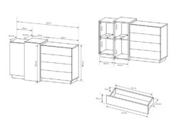 Buffet FRANCOLI - 4 Tiroirs Et 2 Portes - Blanc Et Chêne -Mobilia Boutique buffet 477393