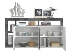 Ensemble Buffet Et Meuble TV - Blanc Laqué Et Béton - Séjour Contemporain SEFRO -Mobilia Boutique buffet 479469