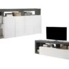 Ensemble Buffet Et Meuble TV - Blanc Laqué Et Béton - Séjour Contemporain SEFRO -Mobilia Boutique buffet 481367