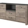 Buffet SABONI - 2 Portes, 2 Tiroirs Et 1 Niche - Noyer Et Anthracite -Mobilia Boutique buffet 483319