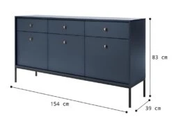 Buffet - 3 Tiroirs Et 3 Portes - Bleu - BOGDAN -Mobilia Boutique buffet 493693