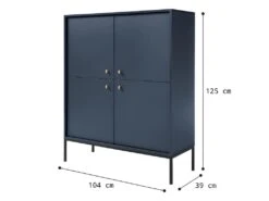 Buffet Haut - 4 Portes - Bleu - BOGDAN 15 Buffet Haut - 4 Portes - Bleu - BOGDAN -Mobilia Boutique buffet 493765