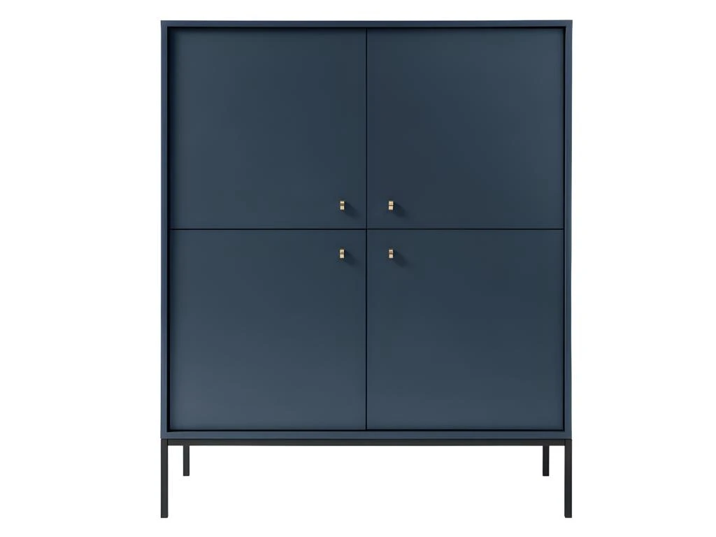 Buffet Haut - 4 Portes - Bleu - BOGDAN 5 Buffet Haut - 4 Portes - Bleu - BOGDAN – Image 3