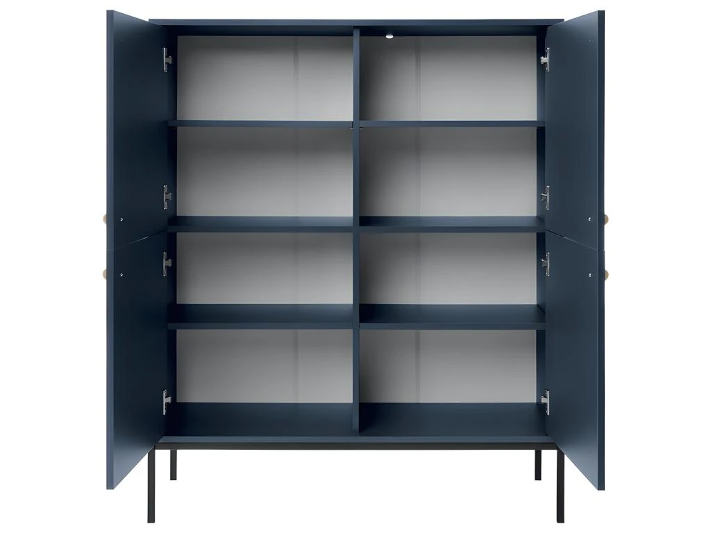 Buffet Haut - 4 Portes - Bleu - BOGDAN 8 Buffet Haut - 4 Portes - Bleu - BOGDAN – Image 6