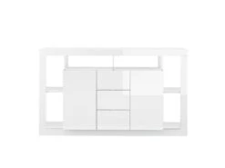 Buffet Avec 2 Portes Et 3 Tiroirs - Blanc Laqué - BALKA -Mobilia Boutique buffet 5635243