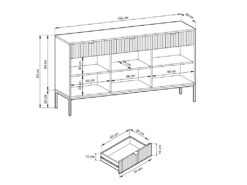 Buffet Avec 3 Portes Et 3 Tiroirs - Gris - LIOUBA De Pascal MORABITO 16 Buffet Avec 3 Portes Et 3 Tiroirs - Gris - LIOUBA De Pascal MORABITO -Mobilia Boutique buffet 578791
