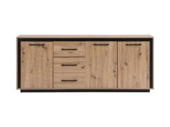 Buffet 3 Portes Et 3 Tiroirs En MDF - Naturel Et Noir - NALAMANE -Mobilia Boutique buffet 714807