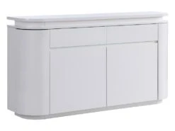 Buffet 4 Portes Et 2 Tiroirs Avec LEDs - MDF - Blanc Laqué - VANDANA -Mobilia Boutique buffet 715529