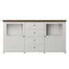 Buffet 180cm Avec LED Intégrées Collection ASSIA. Coloris Frêne Blanc Et Chêne. 2 Portes Et 4 Tiroirs. -Mobilia Boutique buffet 8932809