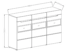 Buffet XL Design Avec éclairage LED 180x130. Collection LUCIA. Coloris Blanc Brillant -Mobilia Boutique buffet 8932867