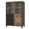 Buffet Haut Collection DARWIN. Couleur épicéa Et Noir. 3 Portes Et 3 Tiroirs. -Mobilia Boutique buffet 8934241