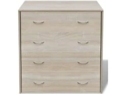 Buffet Bahut Armoire Console Meuble De Rangement Avec 4 Tiroirs 71 Cm Couleur De Chêne Marron 4402121 -Mobilia Boutique buffet 8934283