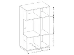 Buffet Haut Avec LED Collection KILES Deux Portes. Coloris Blanc Et Gris Béton. Porte Vitrée à Droite -Mobilia Boutique buffet 8934309