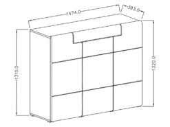 Buffet Grand Modèle Collection OHIO. Coloris Gris Anthracite Et Chêne. Style Design -Mobilia Boutique buffet 8934481