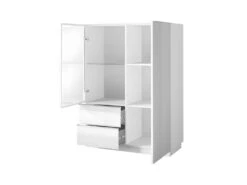 Buffet Haut Collection ZANTE. LED Intégrées. Coloris Blanc Brillant. -Mobilia Boutique buffet 8934921