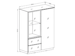 Buffet Haut Collection ZANTE. LED Intégrées. Coloris Blanc Brillant. -Mobilia Boutique buffet 8934923