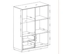 Buffet Haut Collection ZANTE. LED Intégrées. Coloris Blanc Brillant. -Mobilia Boutique buffet 8934925