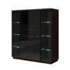 Buffet Haut TONGA Quatre Portes Et Un Tiroirs. Couleur Wengé. LED Incluses. Style Design. -Mobilia Boutique buffet 8935159