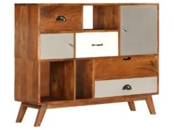 Buffet Bahut Armoire Console Meuble De Rangement 115 Cm Bois Solide D'acacia 4402175