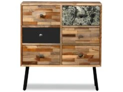 Buffet Bahut Armoire Console Meuble De Rangement Latérale Avec 6 Tiroirs Teck Massif De Récupération Marron 4402111 -Mobilia Boutique buffet 8935477